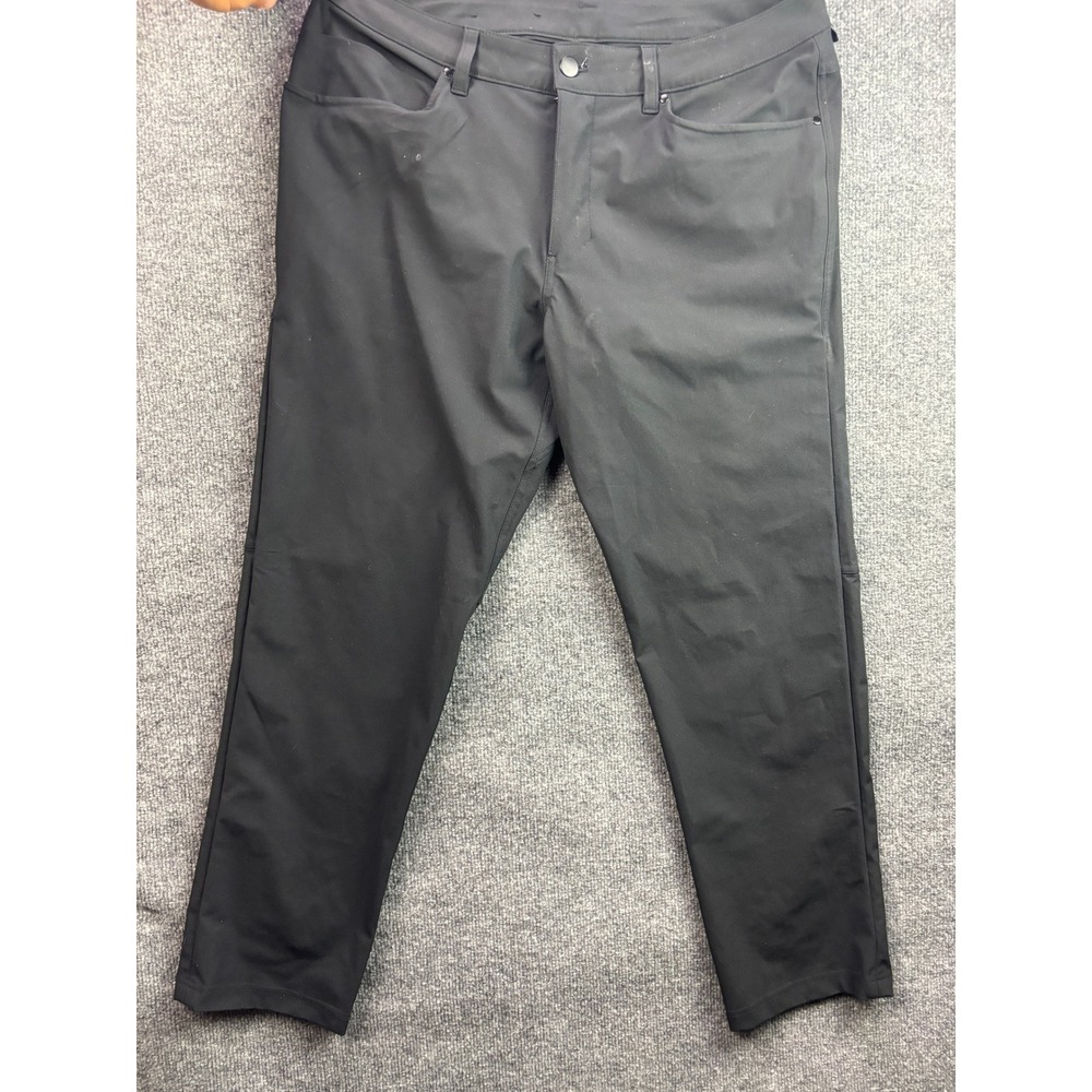 Lululemon ABC Slim-Fit Pant Men 34 Black Warpstreme 5-Pocket Trousers